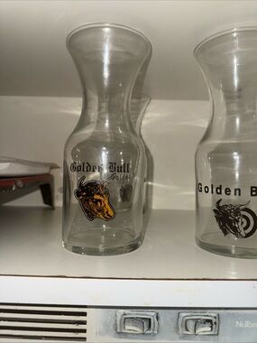 Glass Vase — Clear with Gold and Black Accent